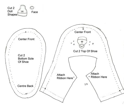 doll shoe pattern free